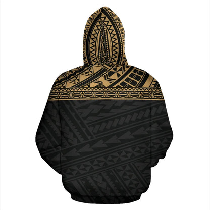 Poly All Over Hoodie - Polynesian Gold Black Version