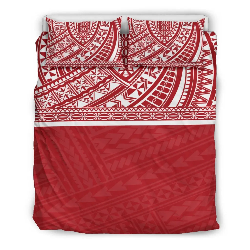 Poly Duvet Cover Set - Polynesian Red Style