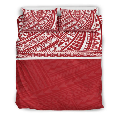 Poly Duvet Cover Set - Polynesian Red Style