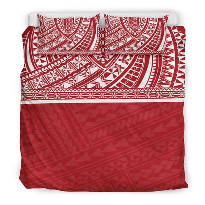 Poly Duvet Cover Set - Polynesian Red Style