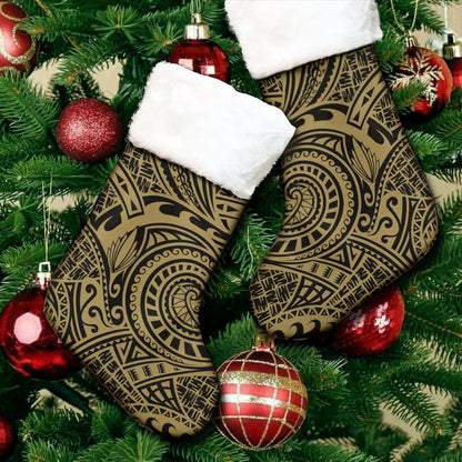 Hawaii Christmas Stocking Polynesia Tribal Gold