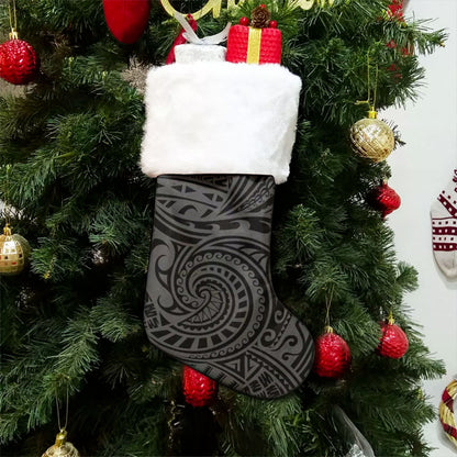 Hawaii Christmas Stocking Polynesia Tribal Grey