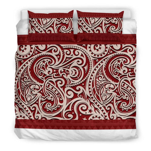 Polynesia Pattern Luxury Duvet Cover Set - Red
