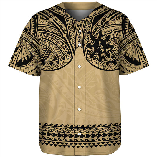 Philippines Filipinos Baseball Shirt Polynesian Tribal Filipinos Tattoo Sun Star