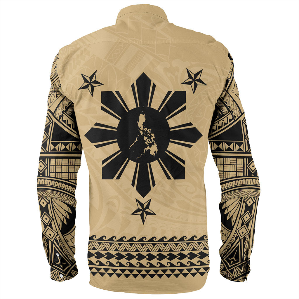 Philippines Filipinos Long Sleeve Shirt Polynesian Tribal Filipinos Tattoo Sun Star