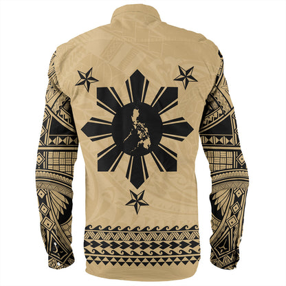 Philippines Filipinos Long Sleeve Shirt Polynesian Tribal Filipinos Tattoo Sun Star