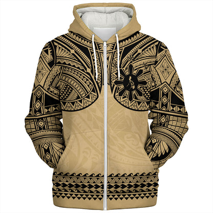Philippines Filipinos Sherpa Hoodie Polynesian Tribal Filipinos Tattoo Sun Star