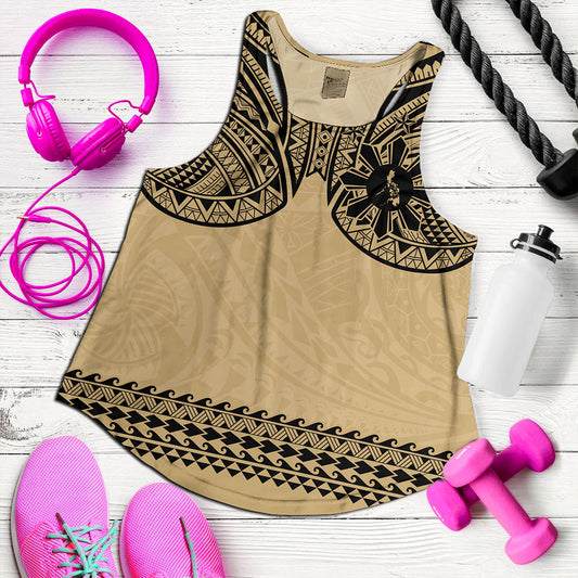Philippines Filipinos Women Tank Polynesian Tribal Filipinos Tattoo Sun Star