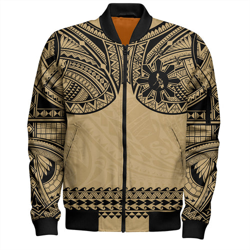 Philippines Filipinos Bomber Jacket Polynesian Tribal Filipinos Tattoo Sun Star
