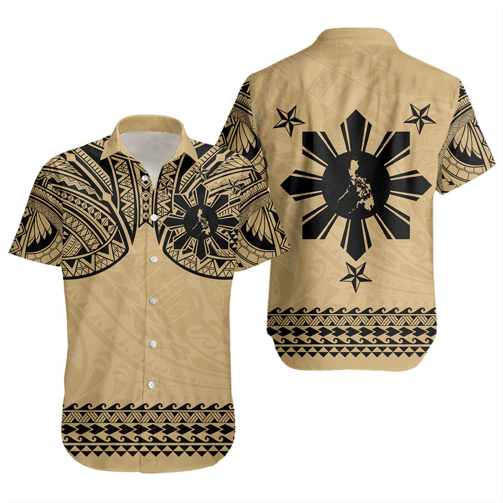 Philippines Filipinos Short Sleeve Shirt Polynesian Tribal Filipinos Tattoo Sun Star