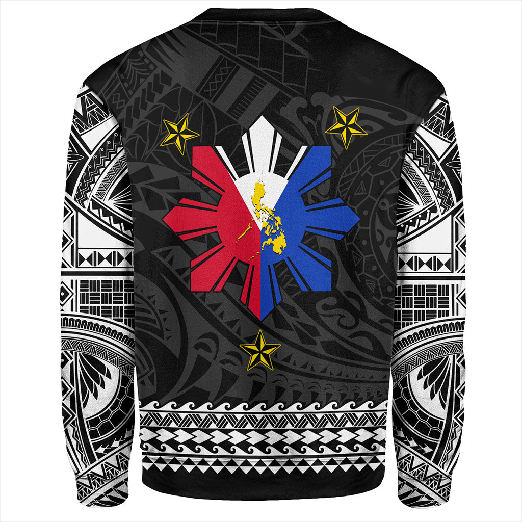 Philippines Filipinos Sweatshirt Polynesian Tribal Filipinos Tattoo Sun Star With Flag