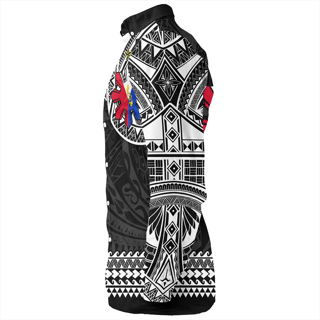 Philippines Filipinos Long Sleeve Shirt Polynesian Tribal Filipinos Tattoo Sun Star With Flag
