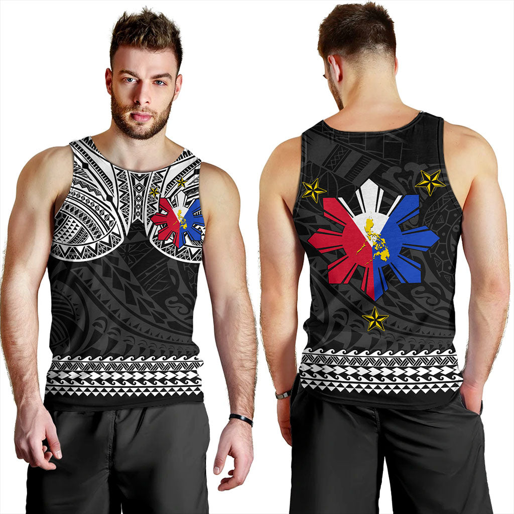 Philippines Filipinos Tank Top Polynesian Tribal Filipinos Tattoo Sun Star With Flag