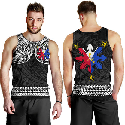 Philippines Filipinos Tank Top Polynesian Tribal Filipinos Tattoo Sun Star With Flag