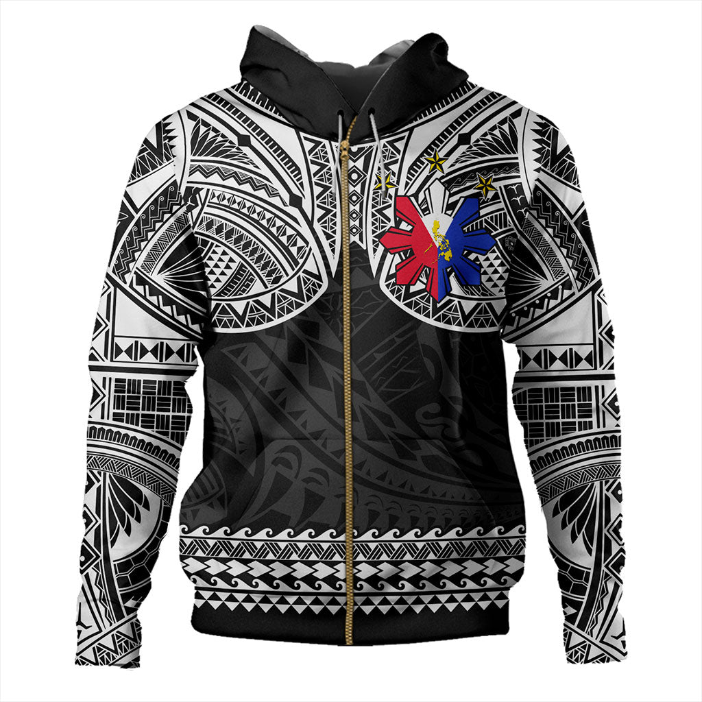 Philippines Filipinos Hoodie Polynesian Tribal Filipinos Tattoo Sun Star With Flag