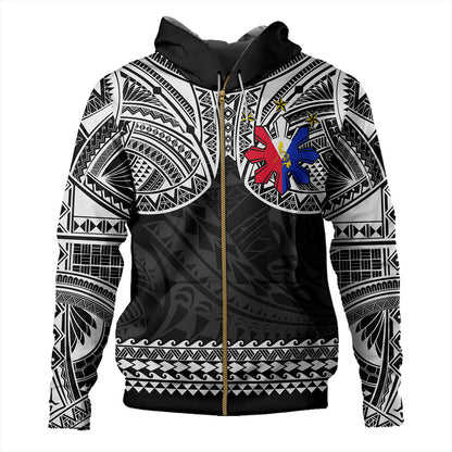 Philippines Filipinos Hoodie Polynesian Tribal Filipinos Tattoo Sun Star With Flag