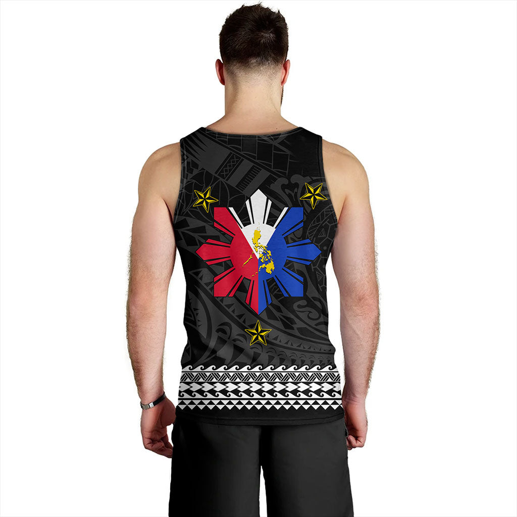 Philippines Filipinos Tank Top Polynesian Tribal Filipinos Tattoo Sun Star With Flag