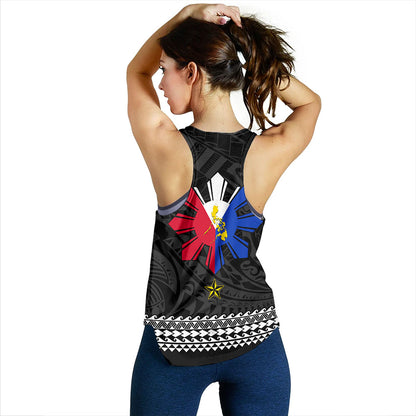 Philippines Filipinos Women Tank Polynesian Tribal Filipinos Tattoo Sun Star With Flag