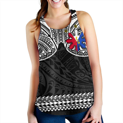Philippines Filipinos Women Tank Polynesian Tribal Filipinos Tattoo Sun Star With Flag