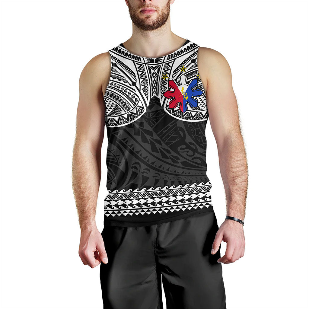 Philippines Filipinos Tank Top Polynesian Tribal Filipinos Tattoo Sun Star With Flag