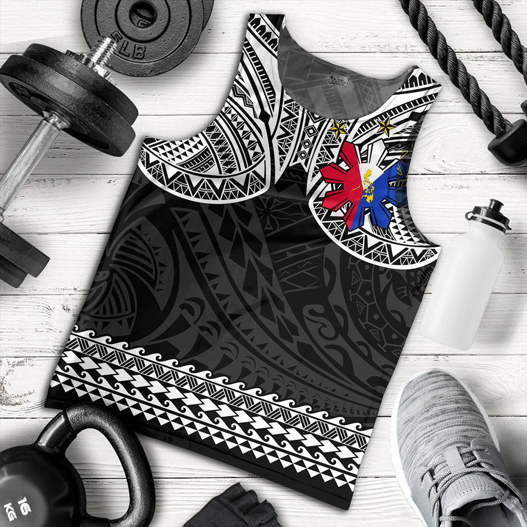 Philippines Filipinos Tank Top Polynesian Tribal Filipinos Tattoo Sun Star With Flag