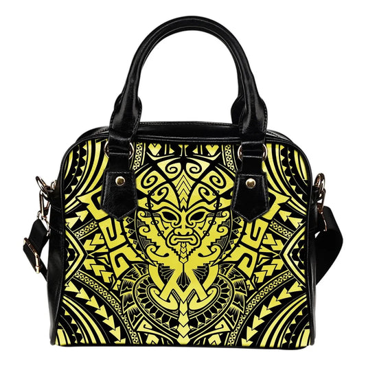 Polynesian Face Shoulder Handbag