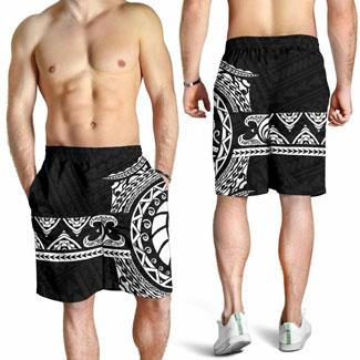 Polynesian All Over Print Men Short - Black Version