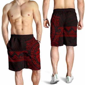 Polynesian All Over Print Men Short - Red Version