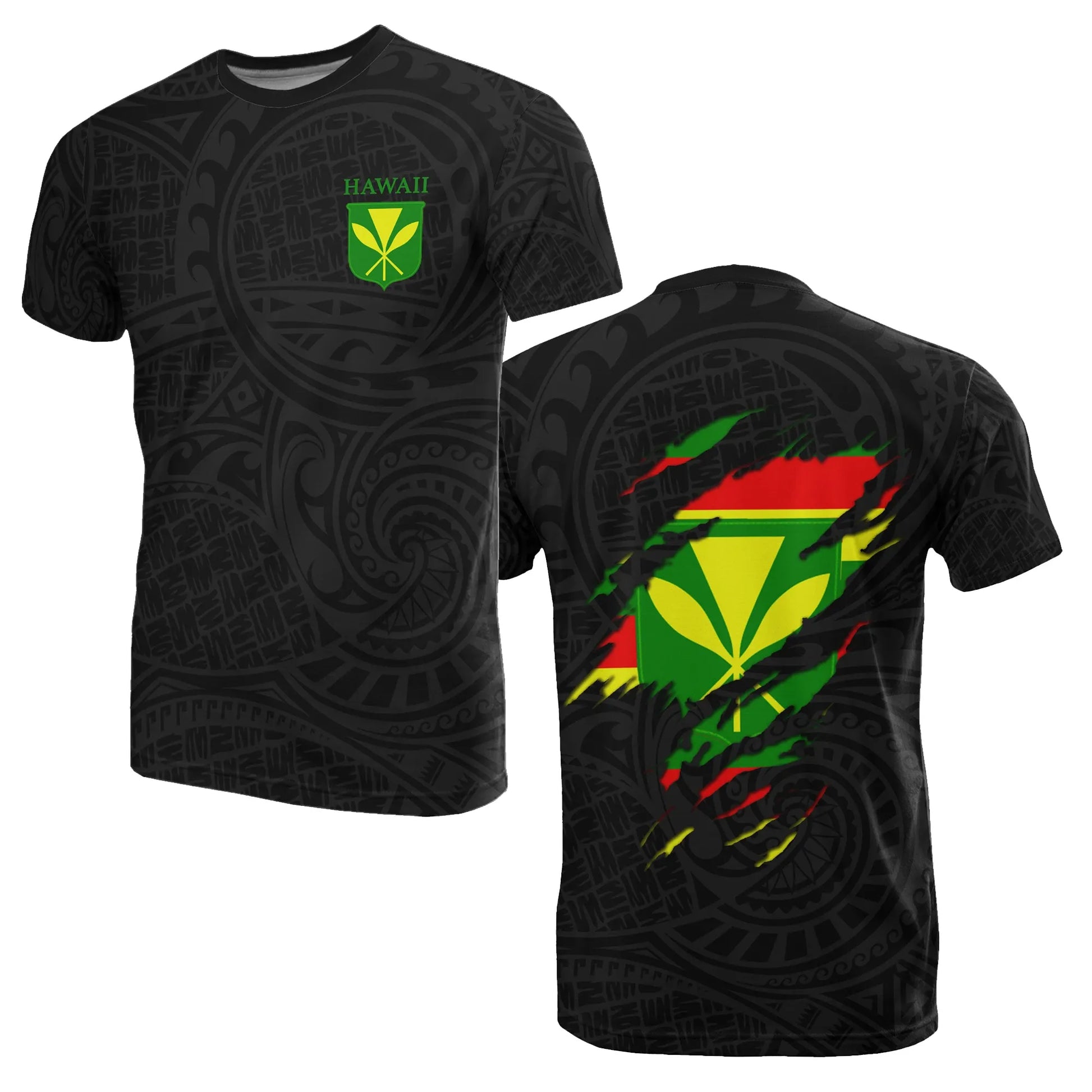 Hawaii All Over Print T-Shirt - Hawaii Kanaka Maoli Flag