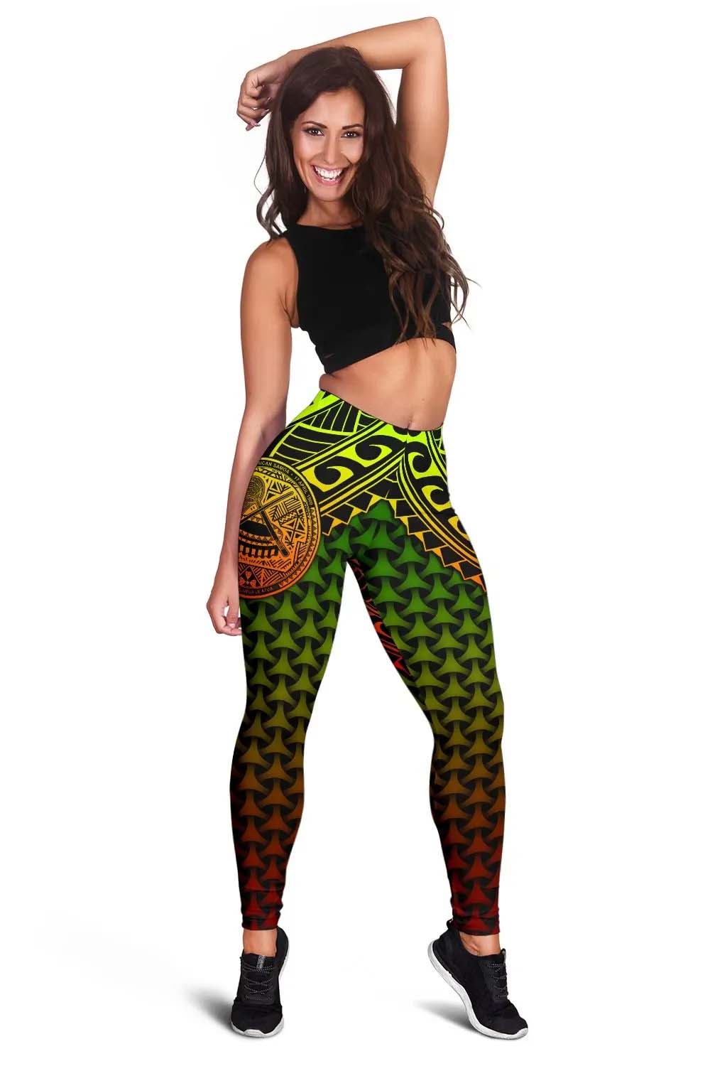 Polynesian American Samoa Legging - Reggae Vintage Polynesian Patterns