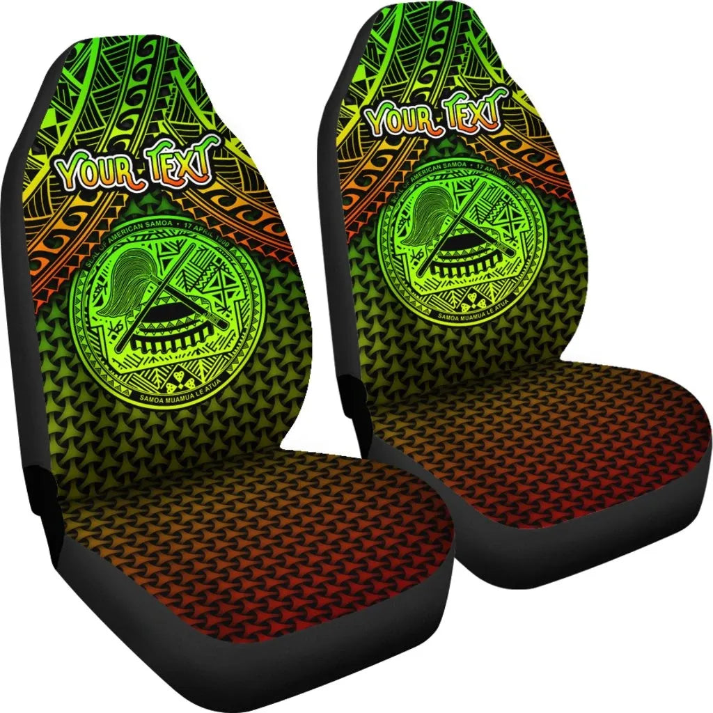 Polynesian American Samoa Personalised Car Seat Covers - Reggae Vintage Polynesian Patterns
