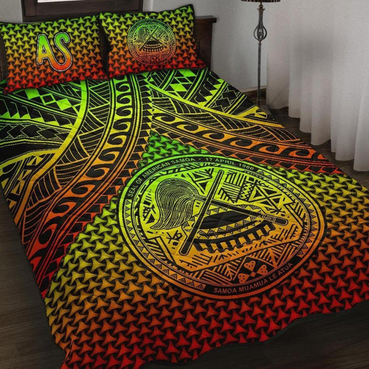 Polynesian American Samoa Quilt Bed Set - Reggae Vintage Polynesian Patterns