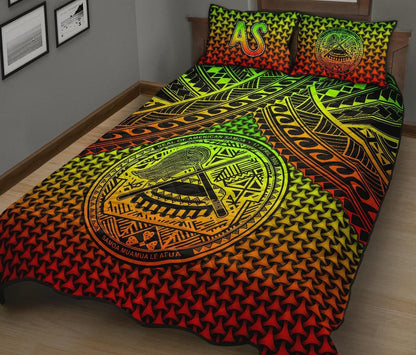 Polynesian American Samoa Quilt Bed Set - Reggae Vintage Polynesian Patterns