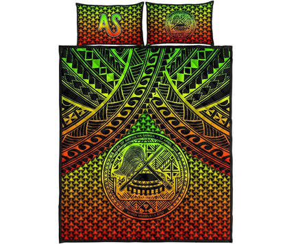 Polynesian American Samoa Quilt Bed Set - Reggae Vintage Polynesian Patterns