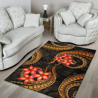 Polynesian Area Rug - Gold Plumeria
