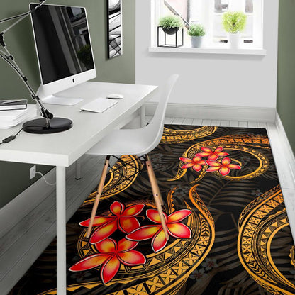 Polynesian Area Rug - Gold Plumeria