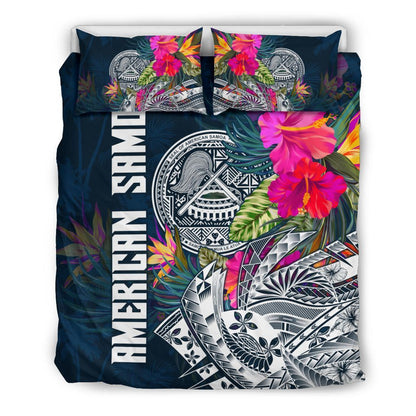 Polynesian Bedding Set - American Samoa Duvet Cover - Polynesian Hibiscus With Summer Vibes