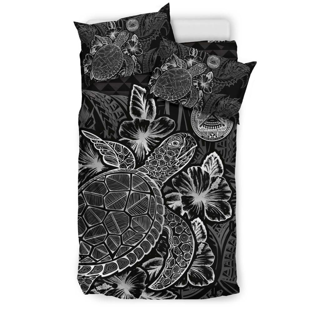 Polynesian Bedding Set - American Samoa Duvet Cover Set Black Color