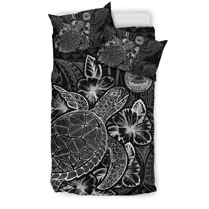 Polynesian Bedding Set - American Samoa Duvet Cover Set Black Color