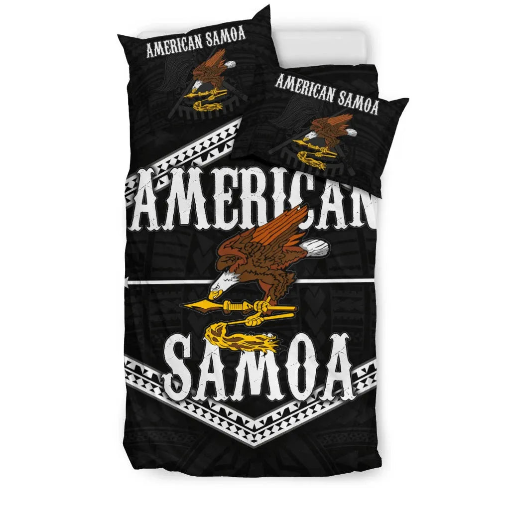 Polynesian Duvet Cover Set - American Samoa Duvet Cover Set Black Eagle