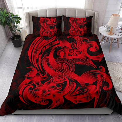 Polynesian Bedding Set - American Samoa Duvet Cover Set Red Turtle