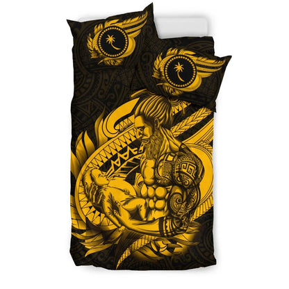 Polynesian Bedding Set - Chuuk Duvet Cover Set Father And Son Gold