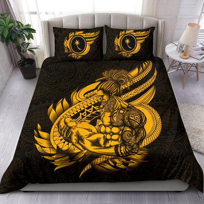 Polynesian Bedding Set - Chuuk Duvet Cover Set Father And Son Gold