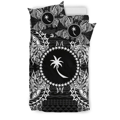 Polynesian Bedding Set - Chuuk Duvet Cover Set Map Black