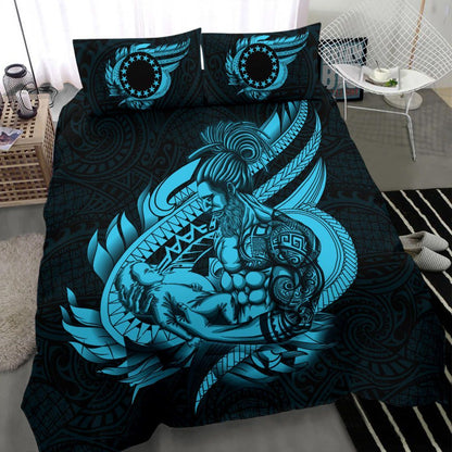 Polynesian Bedding Set - Cook Islands Duvet Cover Set Father And Son Emerald