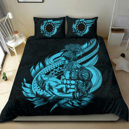 Polynesian Bedding Set - Cook Islands Duvet Cover Set Father And Son Emerald