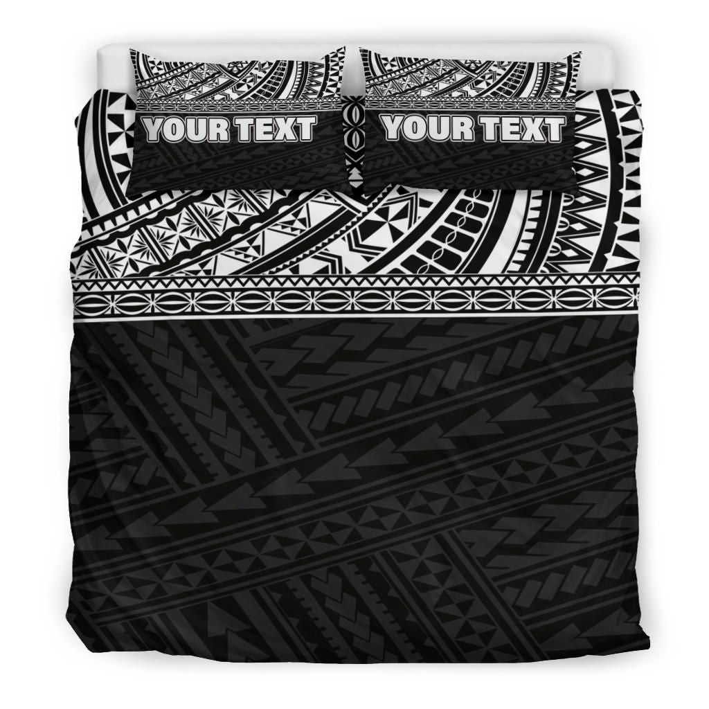 Polynesian Custom Personalised Duvet Cover Set - Black Style