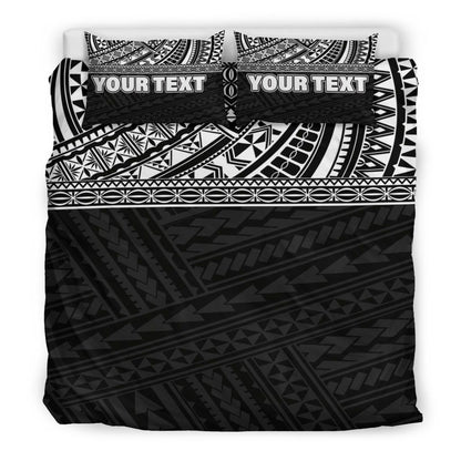 Polynesian Custom Personalised Duvet Cover Set - Black Style