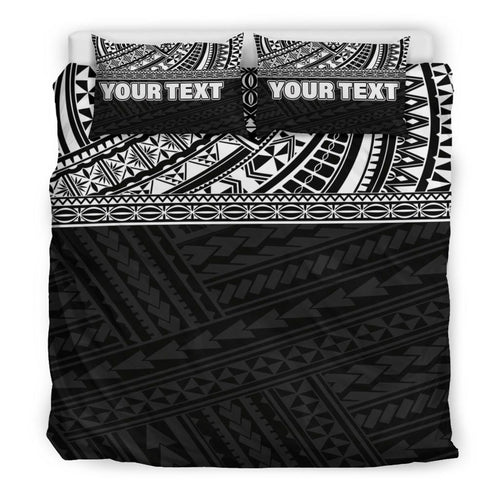 Polynesian Custom Personalised Duvet Cover Set - Black Style