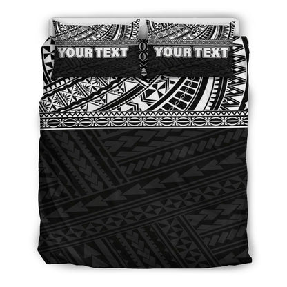 Polynesian Custom Personalised Duvet Cover Set - Black Style